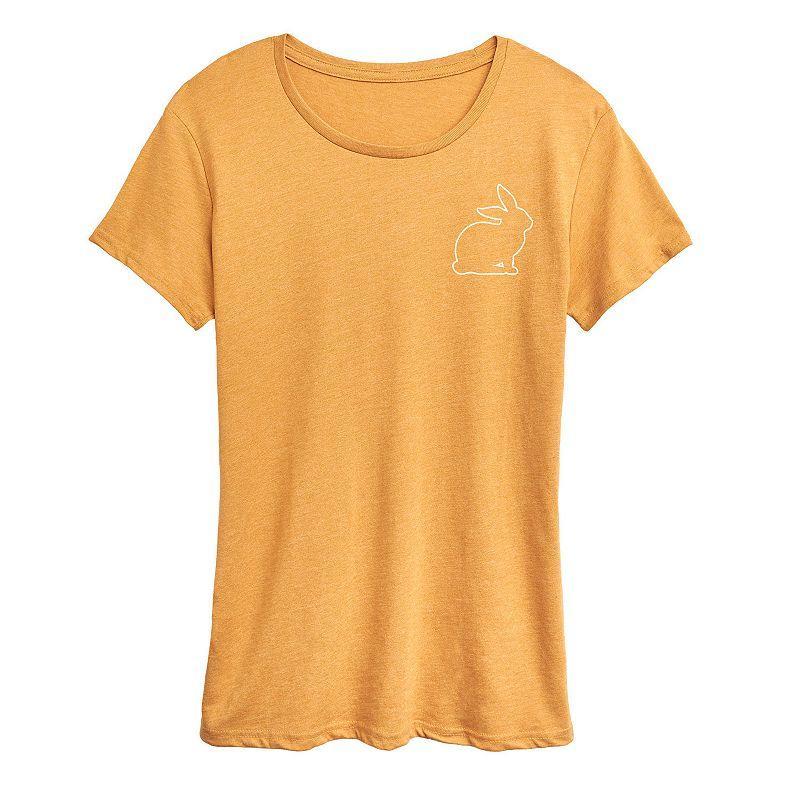 Womens Bunny Outline Graphic Tee Yellow Product Image