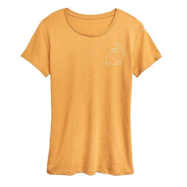 Womens Bunny Outline Graphic Tee Yellow Product Image