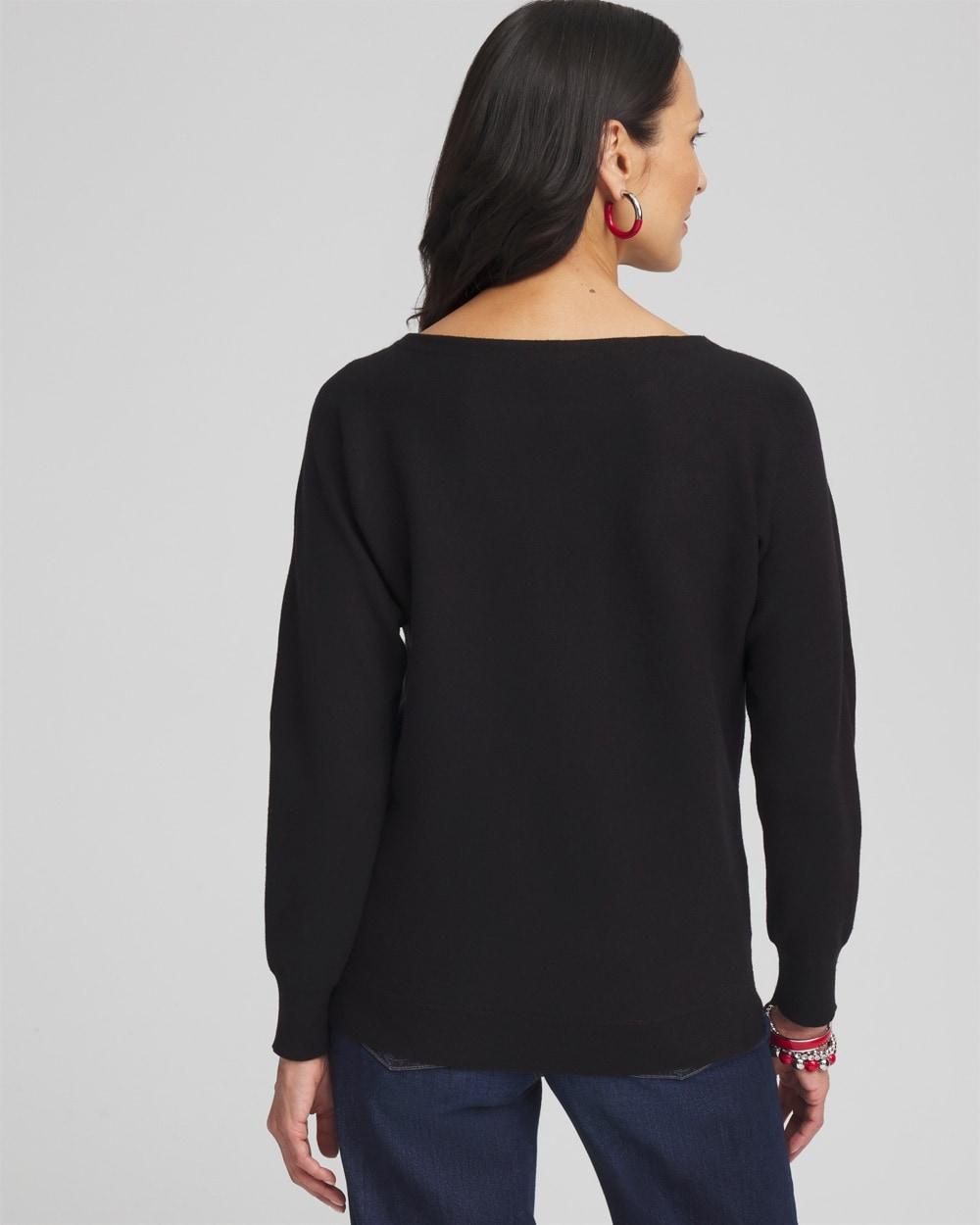 Floral Sequin Dolman Sleeve Sweater Product Image