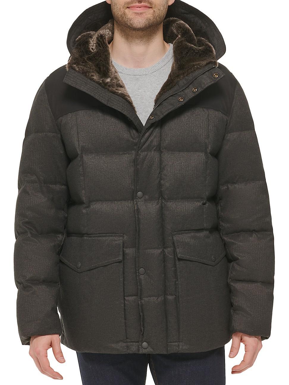 Mens Quilted Flannel Puffer Parka Product Image