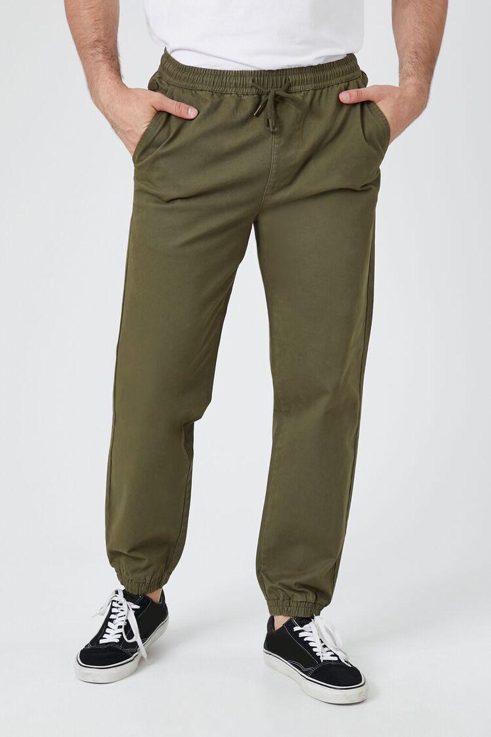 Twill Drawstring Joggers | Forever 21 Product Image