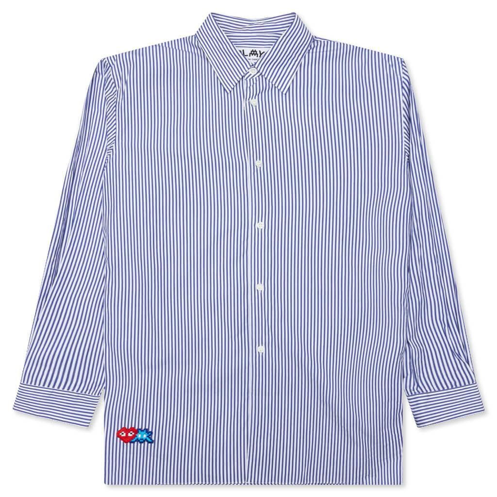 Comme des Garcons PLAY x the Artist Invader Striped Shirt - Blue/White Male Product Image