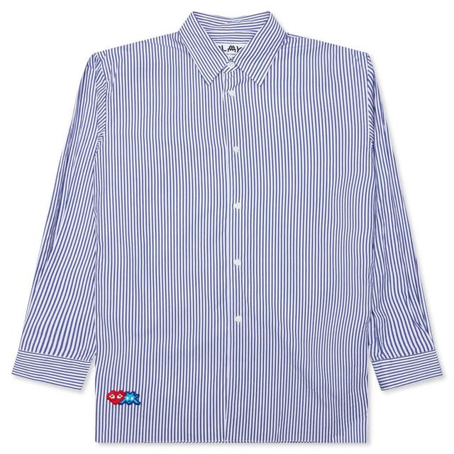 Comme des Garcons PLAY x the Artist Invader Striped Shirt - Blue/White Male Product Image