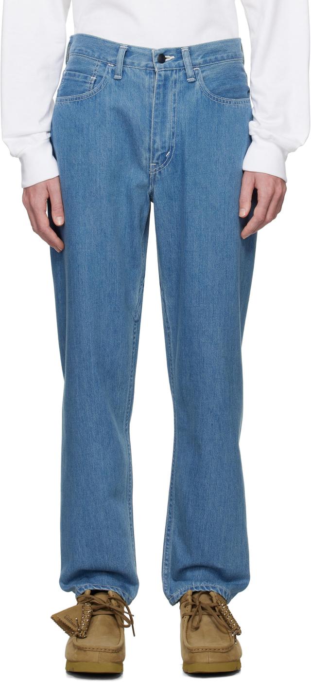 Blue 5Pockets Straight Jeans Product Image