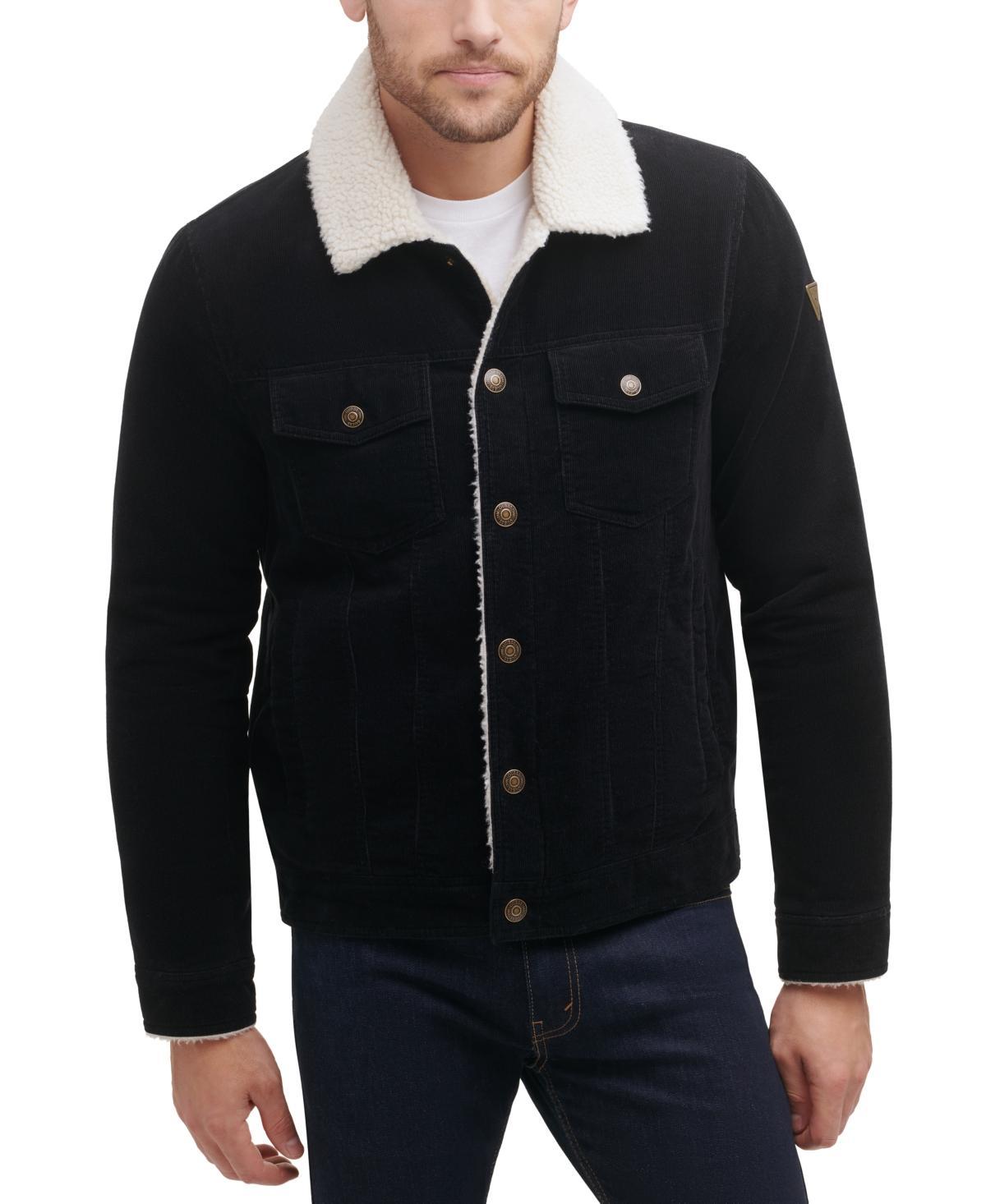 Guess Mens Corduroy Bomber Jacket with Sherpa Collar Product Image