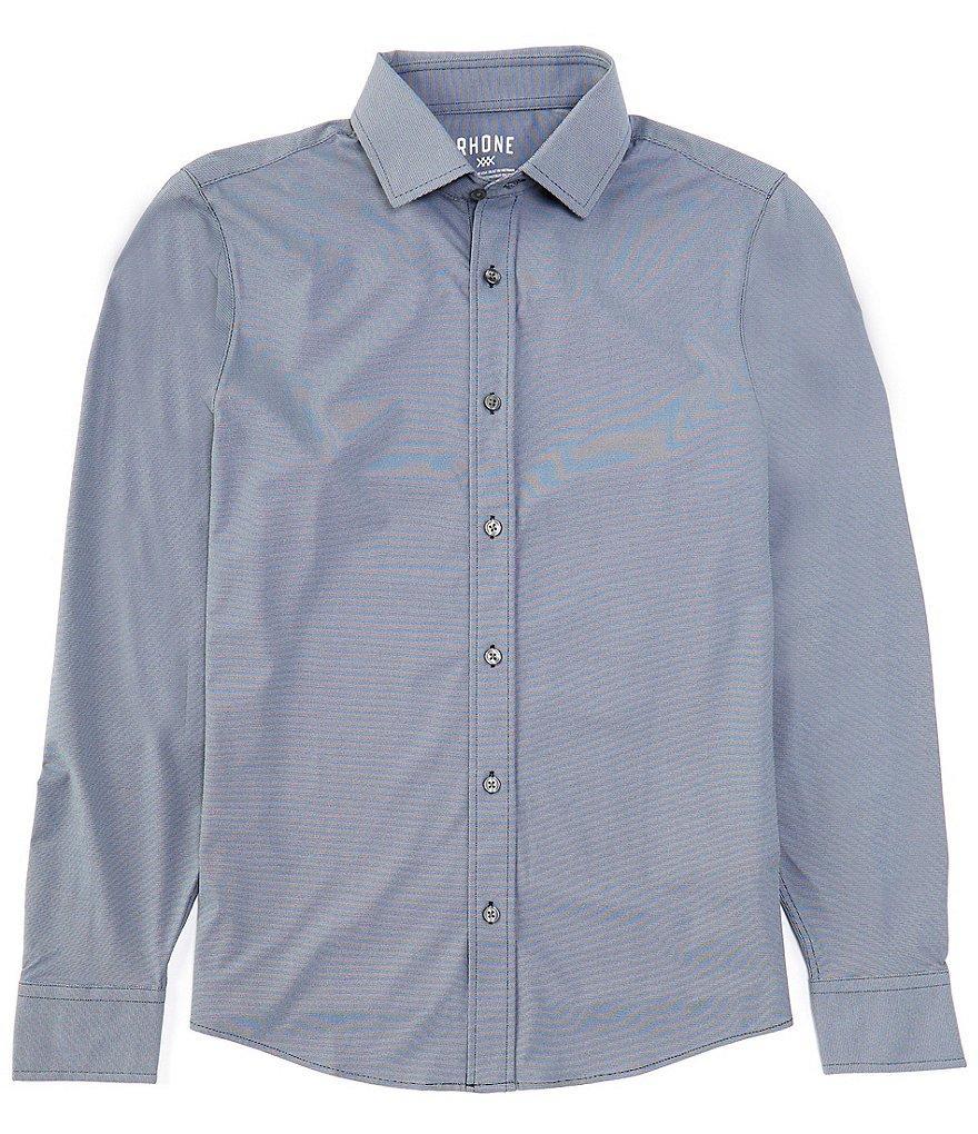 RHONE Slim Fit Performance Stretch Commuter Dot Print Long Sleeve Woven Shirt Product Image