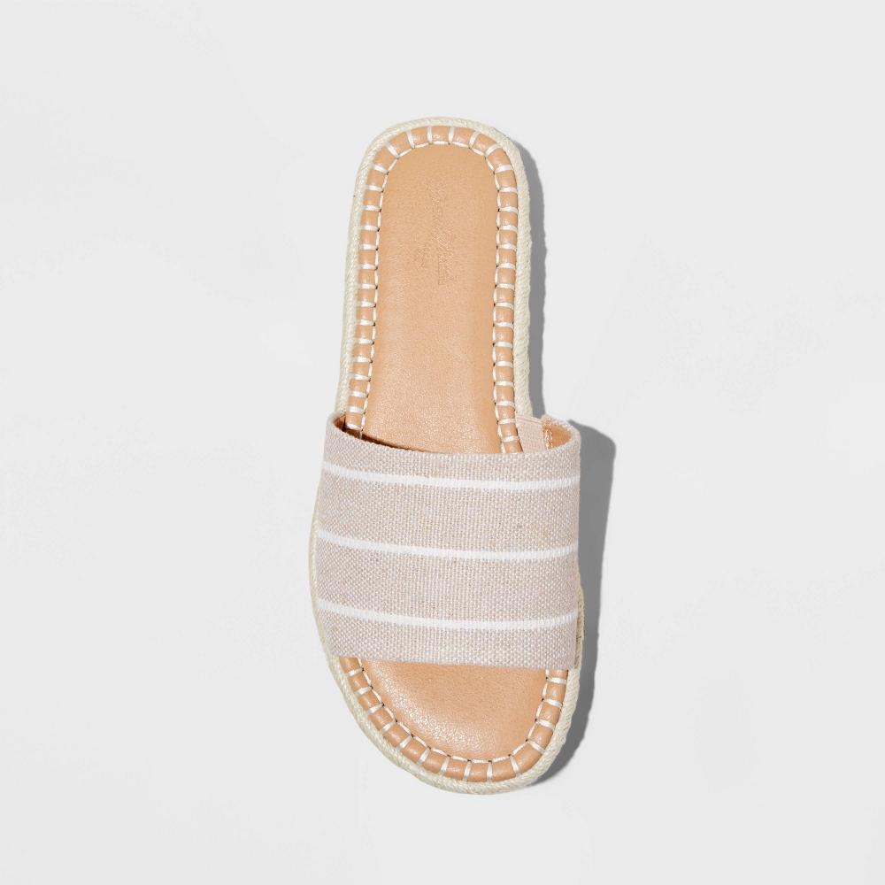 Womens Haddie Espadrille Slide Sandals - Universal Thread Beige 6 Product Image