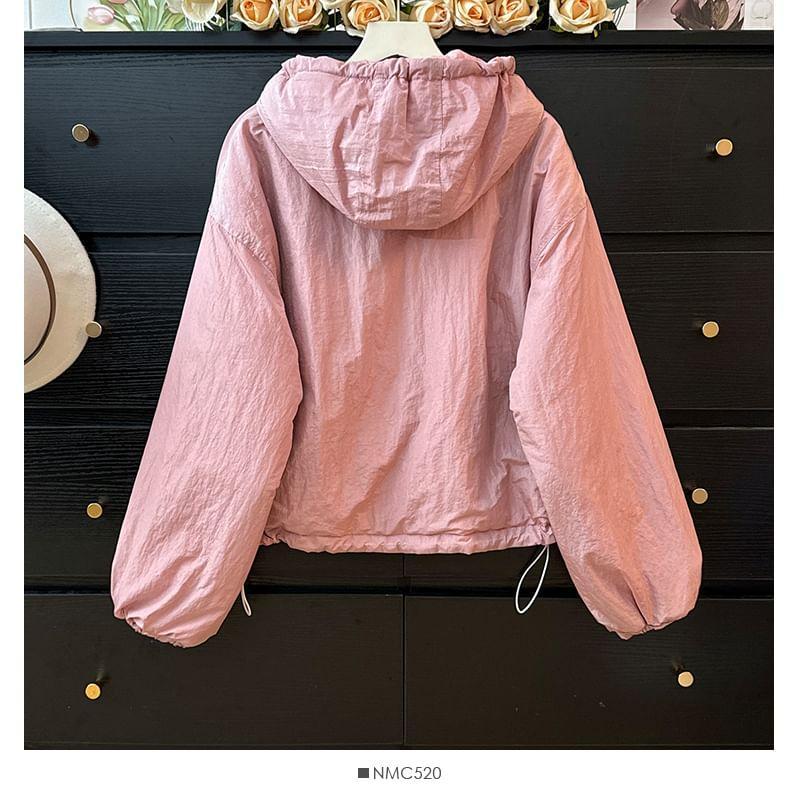 Oversized Drawstring-Hem Hooded Puffer Jacket Product Image