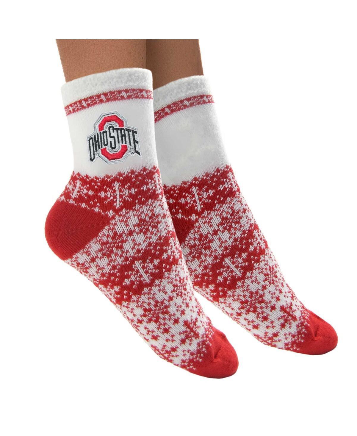 Womens ZooZatz Ohio State Buckeyes Fuzzy Holiday Crew Socks Product Image