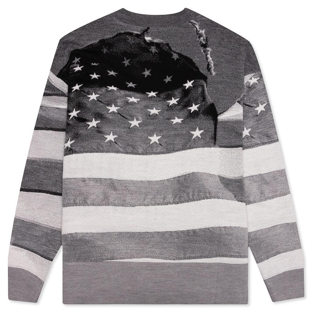 Jacquard Flag Sweater - Melange Grey Male Product Image