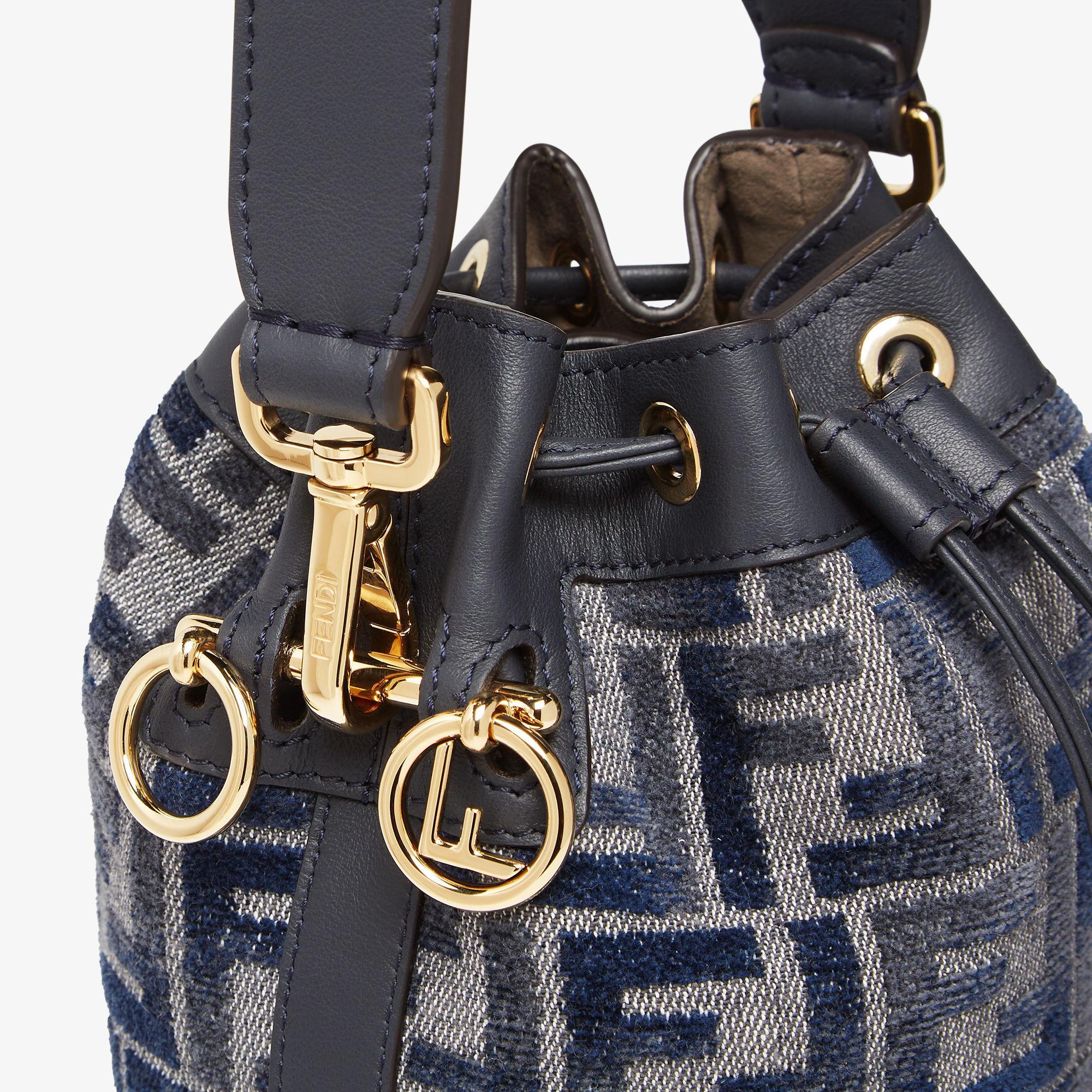 Mon TresorDark blue FF chenille mini-bag Product Image