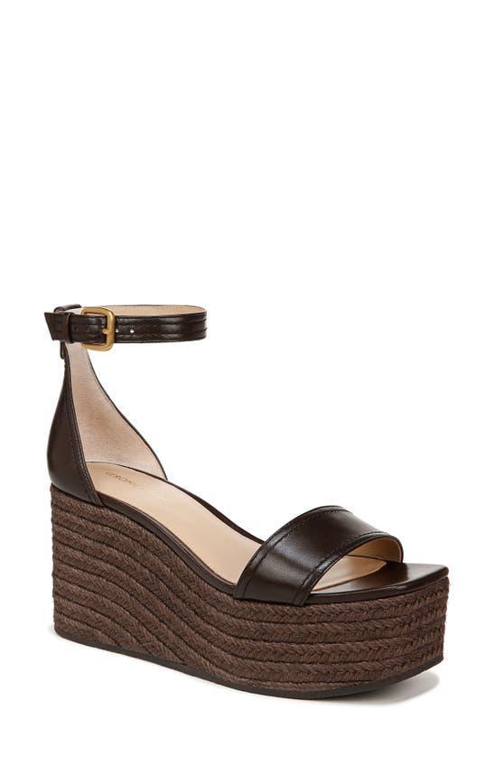 VERONICA BEARD Women's Gianna Leather Platform Wedge Espadrille Sandals In Cacao Product Image