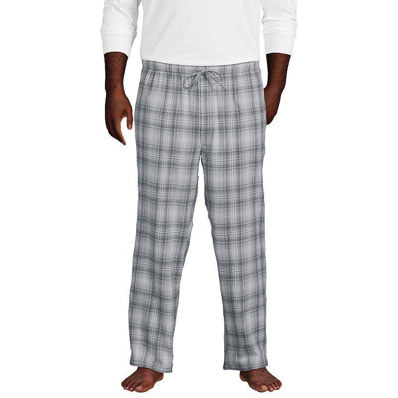 Big & Tall Lands End Flannel Top & Bottoms Pajama Set, Mens Red Shadow Product Image