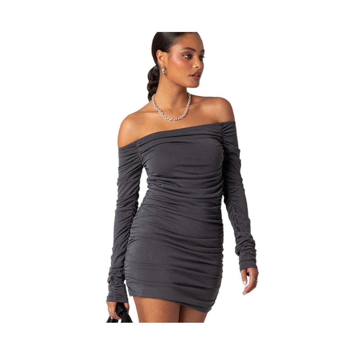 Edikted Cyra Ruched Mini Dress Product Image