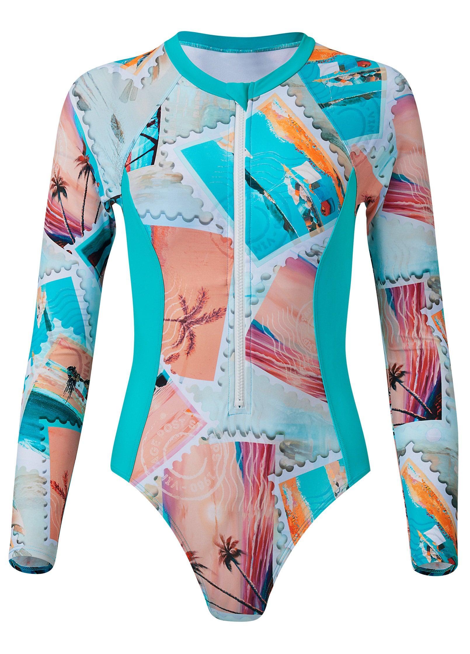 RASH GUARD ONE-PIECE - Vacation Letter Product Image