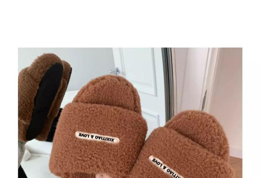 Lettering Fluffy Slippers Product Image