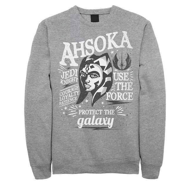 Mens Star Wars Ahsoka Head Shot Quote Collage Sweatshirt Athletic Grey Product Image