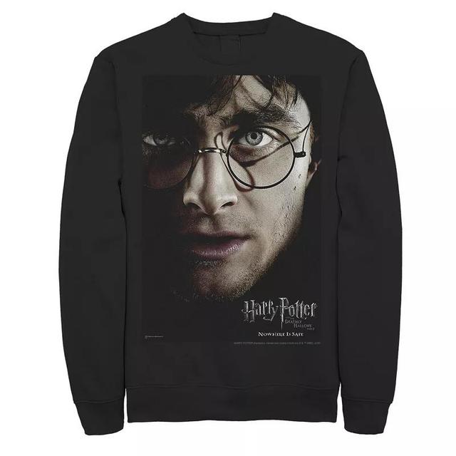 Mens Harry Potter Deathly Hallows Harry Character Poster Fleece Graphic Pullover Product Image