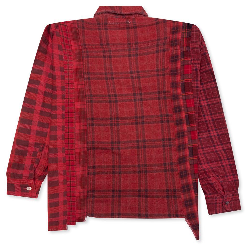 Over Dye 7 Cuts Wide Shirt - Red Male Product Image