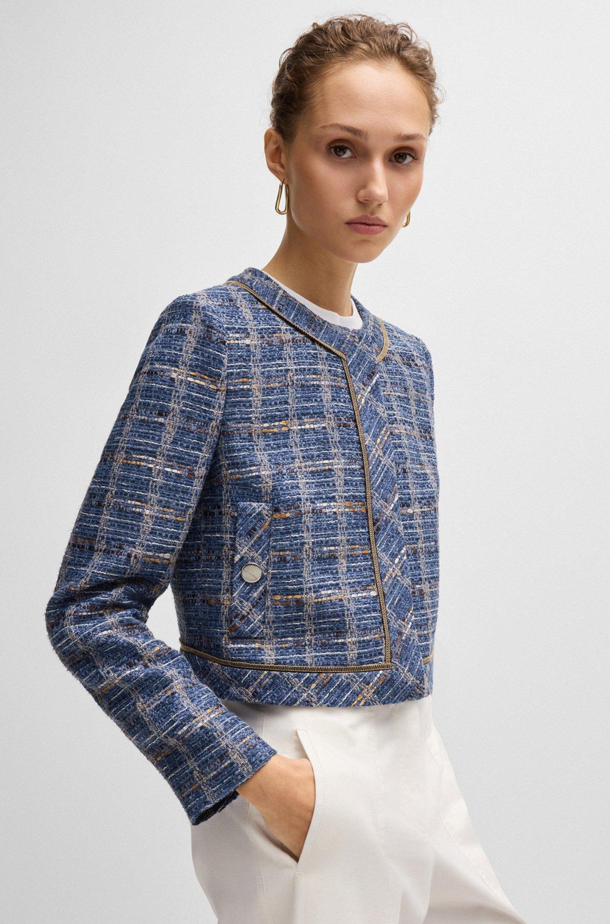 Regular-fit jacket in check tweed Product Image