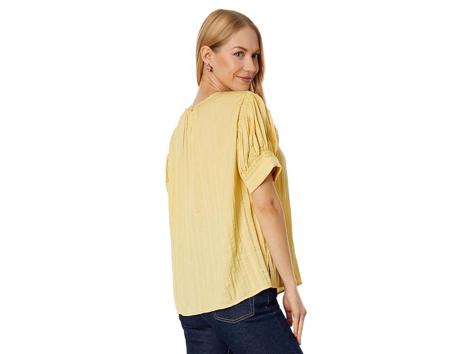 Vince Camuto Short Sleeve Crew Neck Rumple Blouse (Dijon) Women's Clothing Product Image