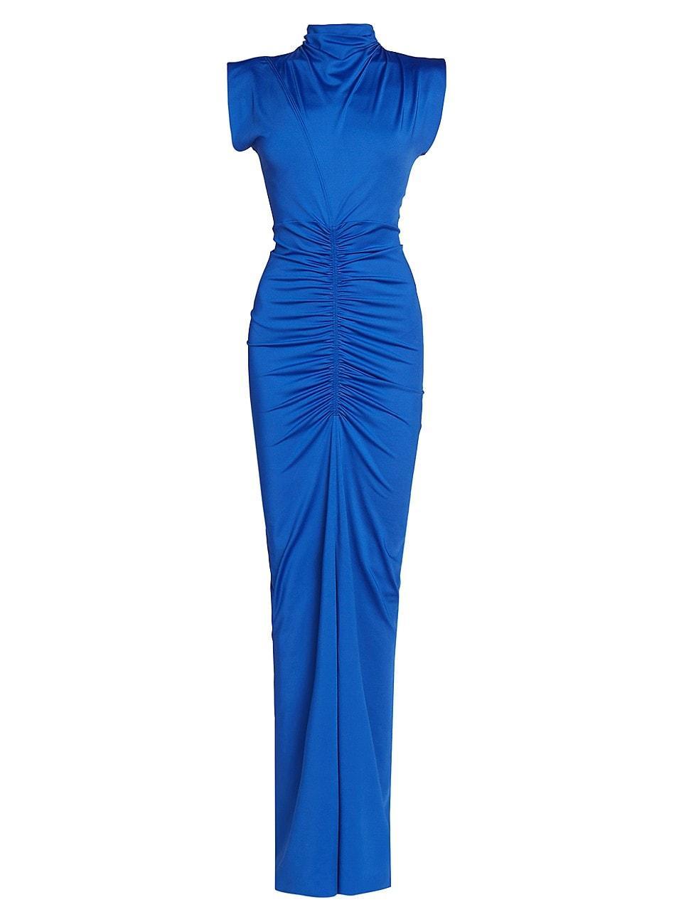 Ruched High-Neck Jersey Gown Product Image