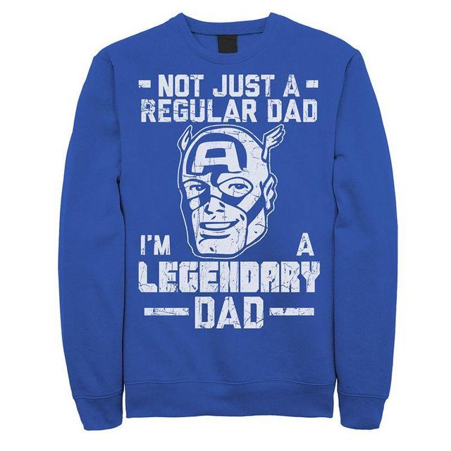 Mens Marvel Captain America Fathers Day Regular Sweatshirt Blue Product Image