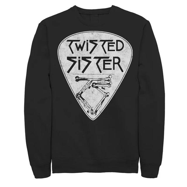 Mens Twisted Sister Distressed Guitar Pic Logo Sweatshirt Product Image