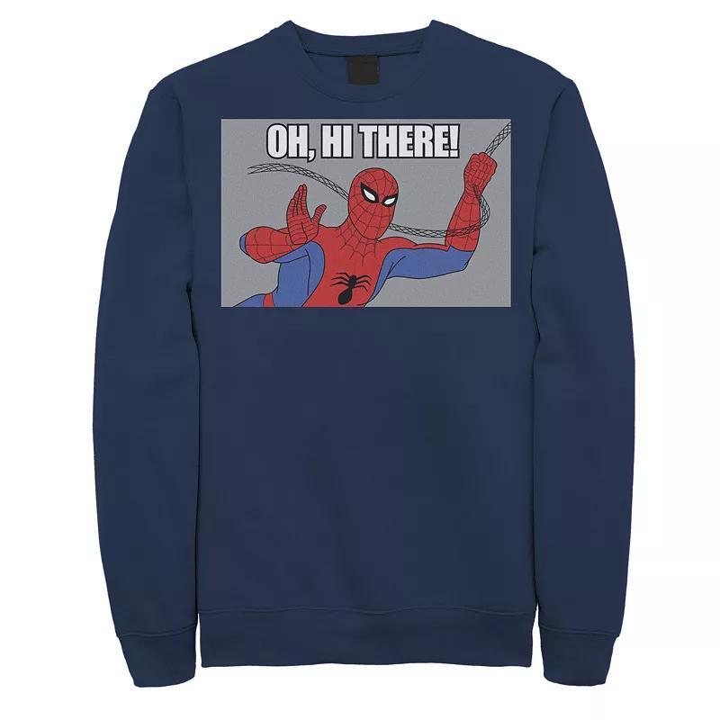 Mens Marvel Spider-Man Oh, Hi There! Sweatshirt Blue Product Image