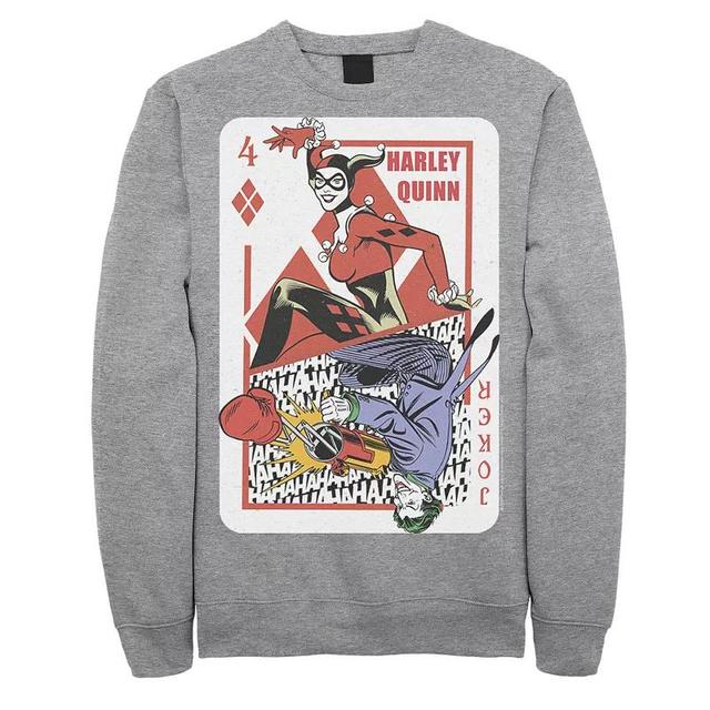 Mens DC Comics Harley Quinn Joker Playing Card Sweatshirt, Mens Product Image