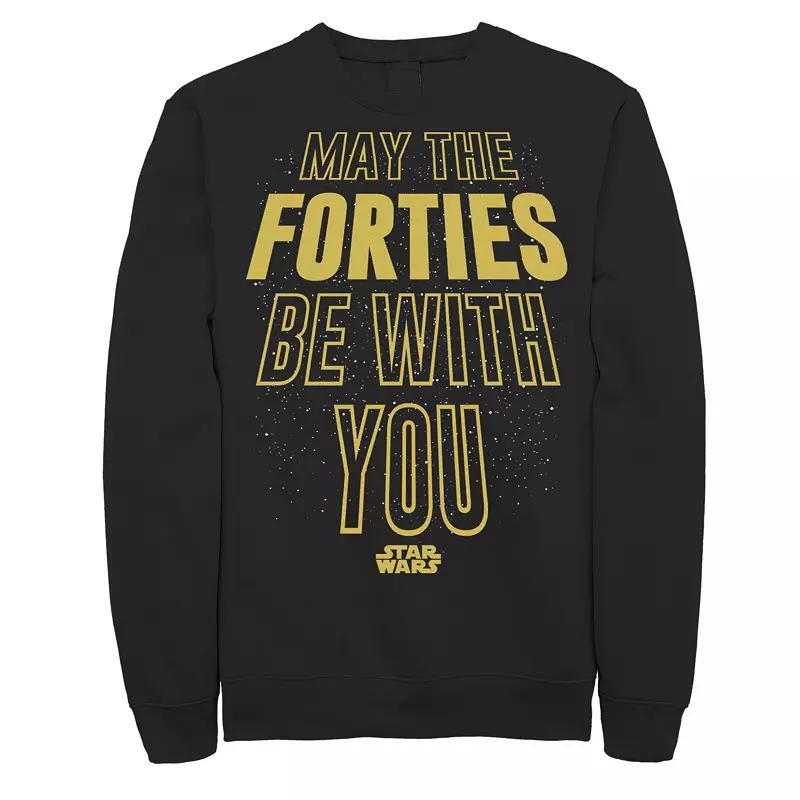 Mens Star Wars May The Forties Be With You Text Scroll Sweatshirt, Boys Product Image