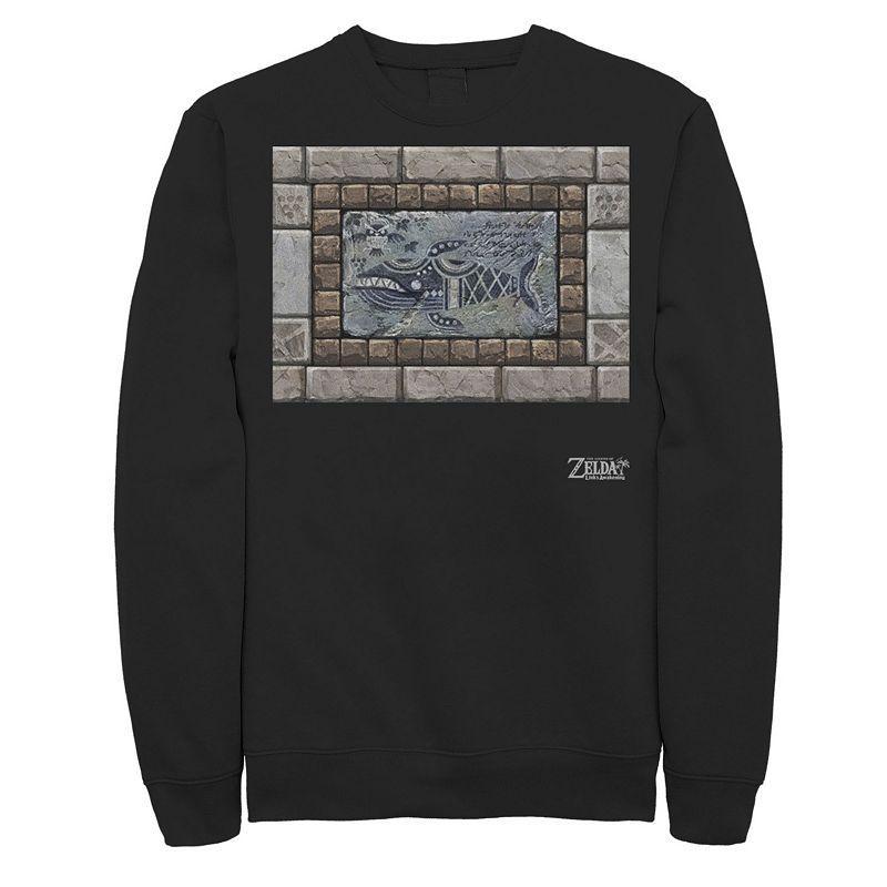 Mens Nintendo Legend Of Zelda Links Awakening Whale Stone Frame Portrait Fleece Blue Product Image