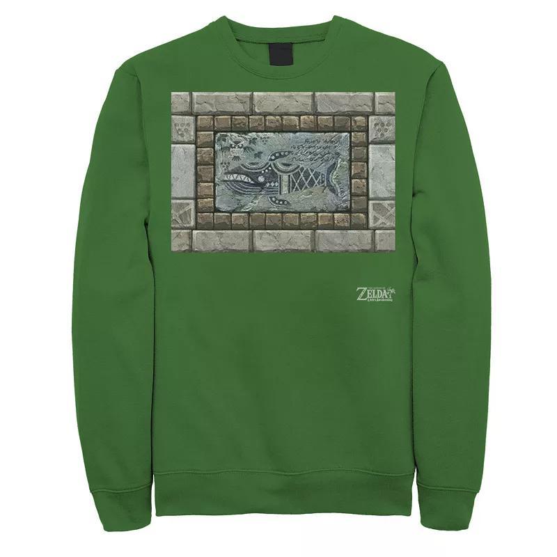 Mens Nintendo Legend Of Zelda Links Awakening Whale Stone Frame Portrait Fleece Blue Product Image