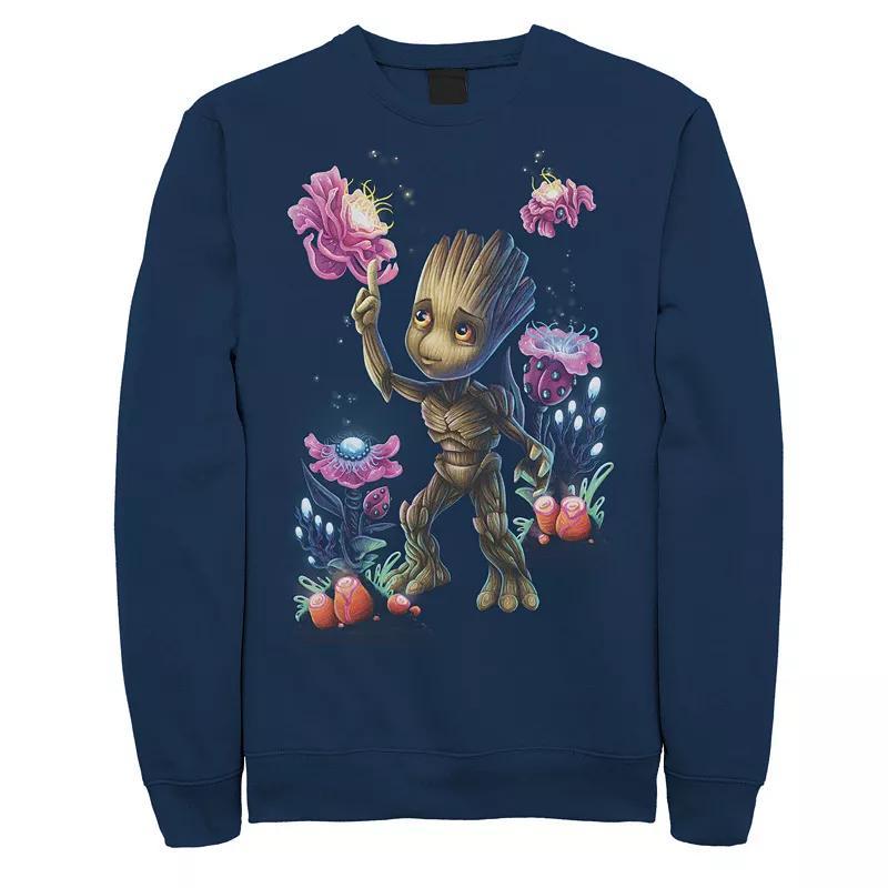 Mens Marvel Guardians Of The Galaxy Groot Plants Sweatshirt Blue Product Image