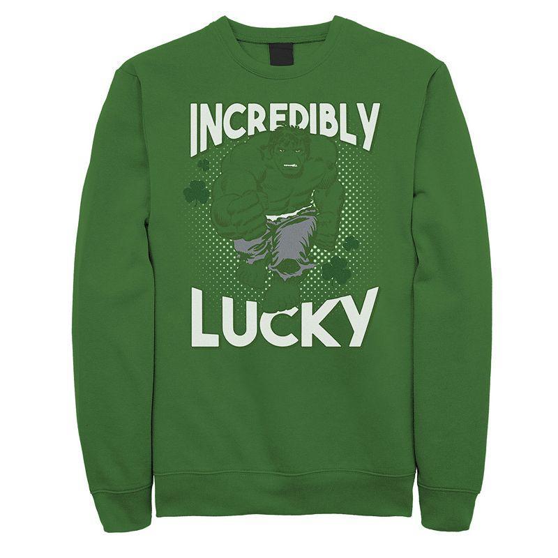 Mens Marvel St. Pattys Hulk Incredibly Lucky Sweatshirt Brt Green Product Image