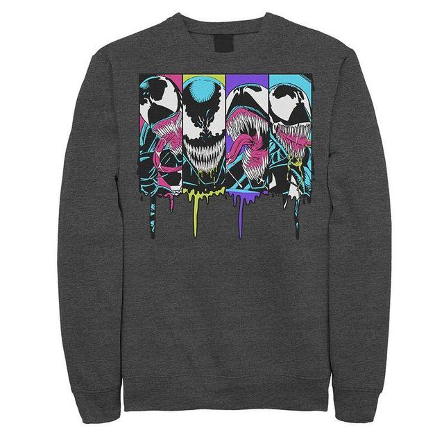 Mens Marvel Venom Colorful Dripping Comic Panel Sweatshirt Grey Heather Product Image