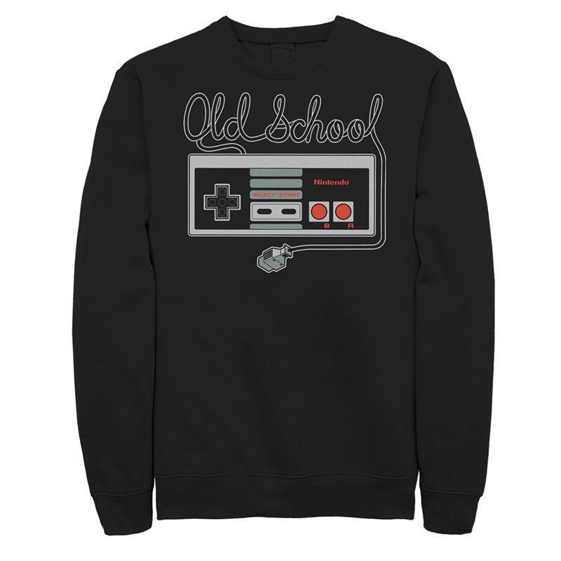 Mens Nintendo Classic NES Old School Controller Sweatshirt Black Product Image