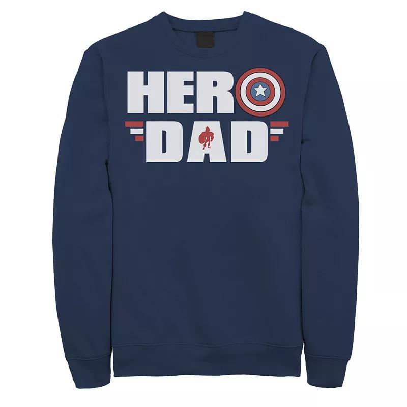 Mens Marvel Fathers Day Captain America Shield Hero Dad Logo Sweatshirt Blue Product Image