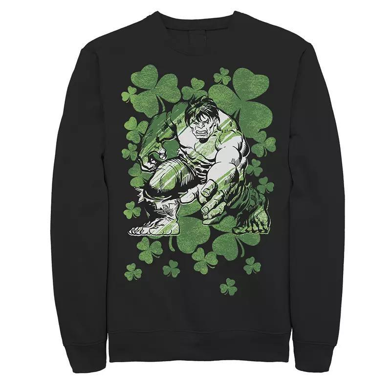 Mens Marvel Hulk Shamrocks St. Patricks Vintage Sweatshirt Product Image