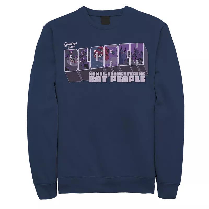 Mens Invader Zim Greetings From Blorch Graphic Fleece Pullover Blue Product Image