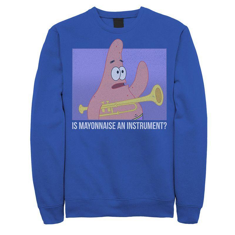 Mens Spongebob Patrick Is Mayonnaise An Instrument Sweatshirt Blue Product Image