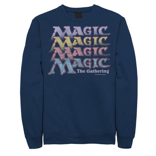 Mens Magic: The Gathering Retro Logo Stack Sweatshirt Blue Product Image