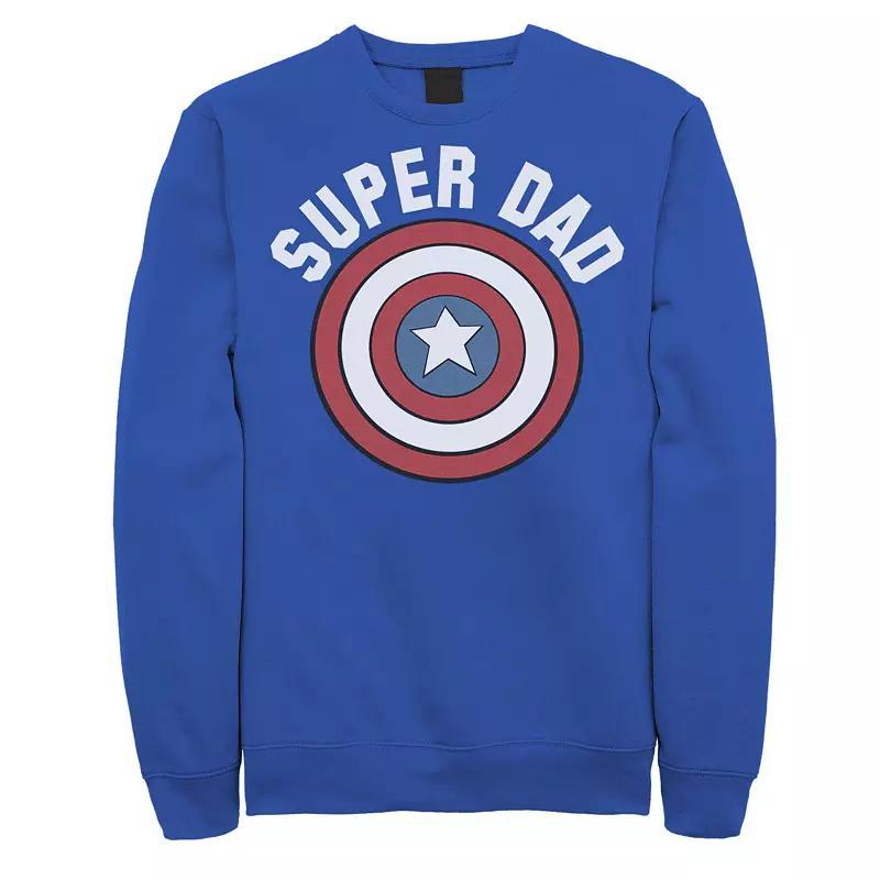 Mens Marvel Fathers Day Super Dad Captain America Shield Sweatshirt Product Image