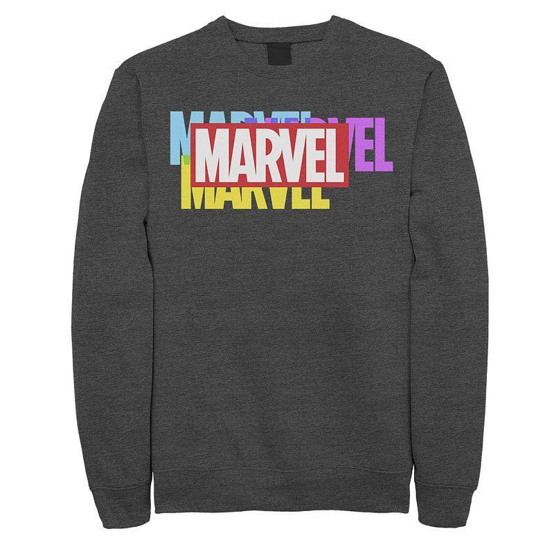 Mens Marvel Multi-Color Logo Sweatshirt Dark Grey Product Image