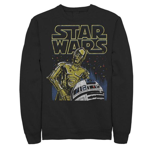 Mens Star Wars R2-D2 And C-3PO Title Logo Poster Sweatshirt Product Image