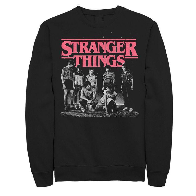 Mens Stranger Things Faded Cast Poster Sweatshirt Product Image