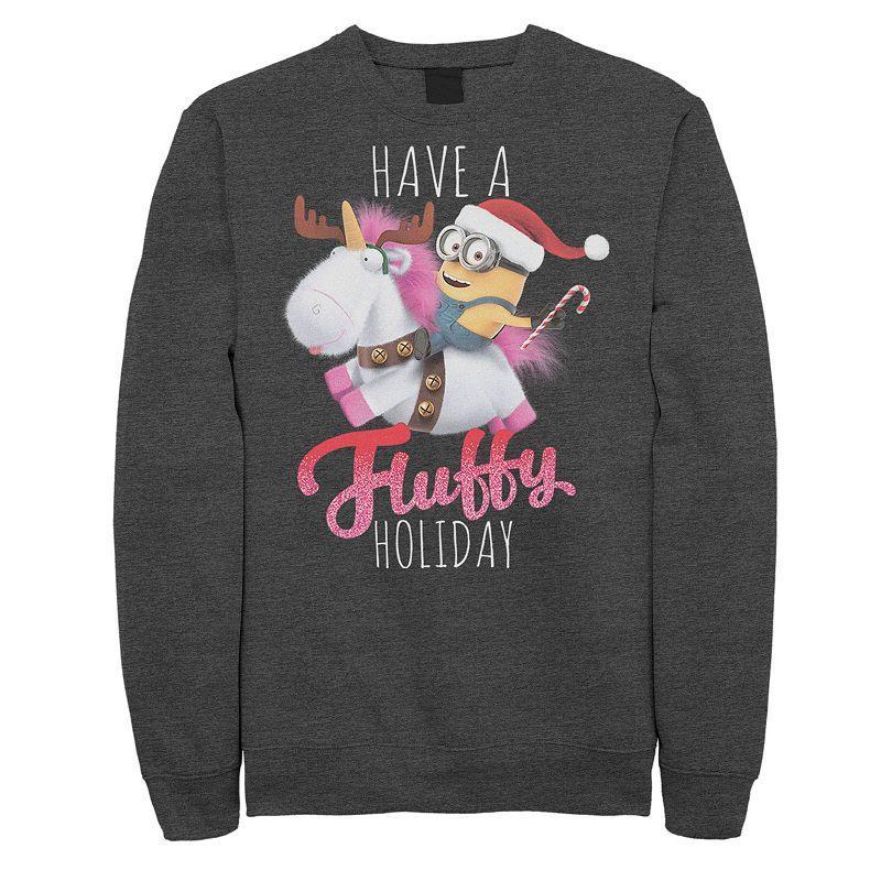 Mens Despicable Me Minions A Fluffy Christmas Sweatshirt Grey Heather Product Image