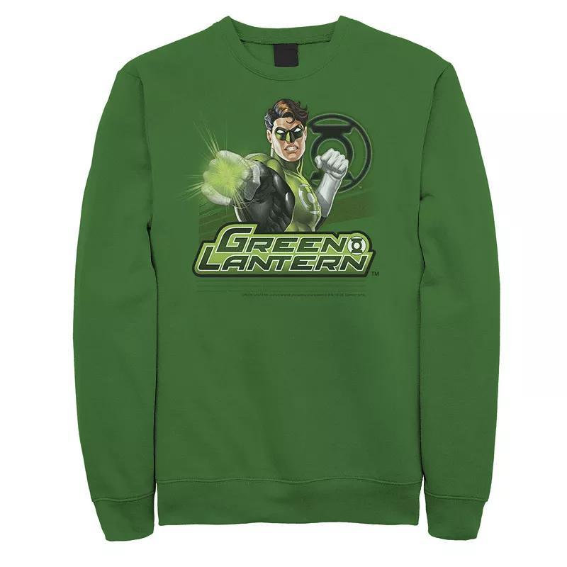 Mens DC Comics The Green Lantern Cartoon Portrait Sweatshirt Product Image