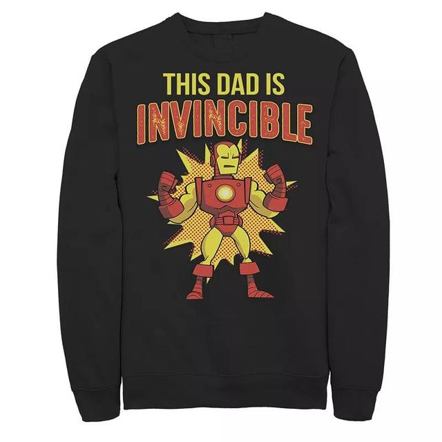 Mens Marvel Fathers Day Retro Iron Man This Dad Is Invincible Sweatshirt Product Image