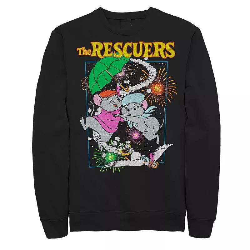 Disneys The Rescuers Down Under Mens Fireworks Poster Graphic Fleece Sweatshirt Product Image